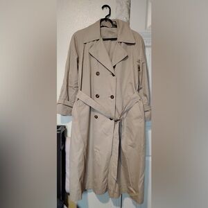 London Fog Beige Double-Breasted Trench Coat
